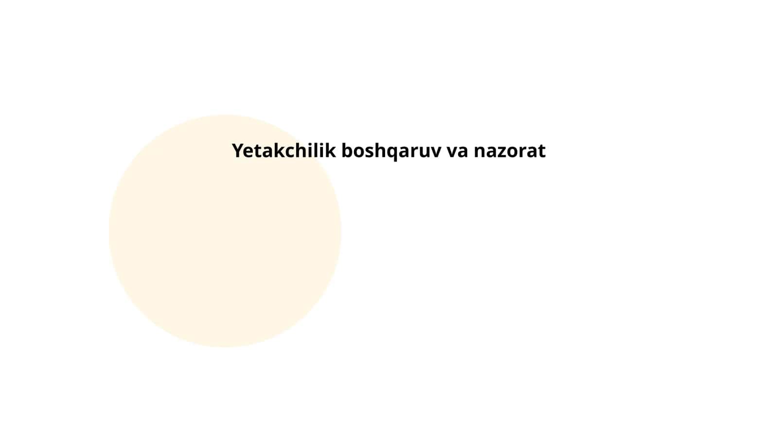 Yetakchilik boshqaruv va nazorat