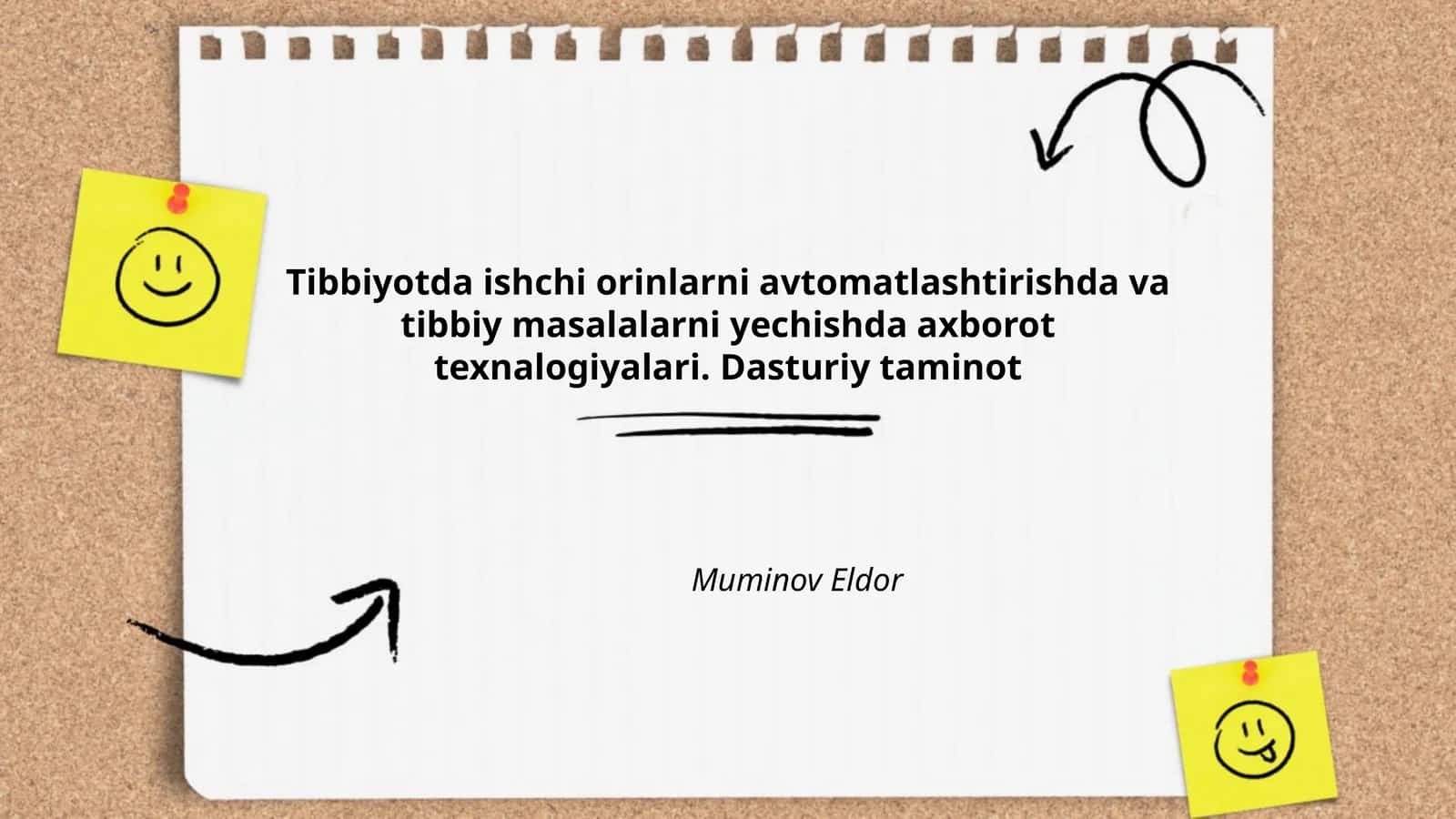 Tibbiyotda ishchi orinlarni avtomatlashtirishda va tibbiy masalalarni yechishda axborot texnalogiyalari. Dasturiy taminot
