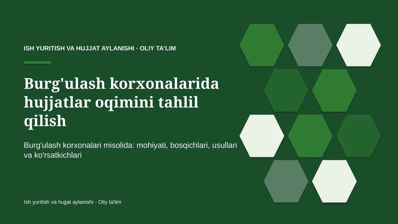 burg'ulash korxonalarida hujjatlar oqimini tahlil qilish 2023