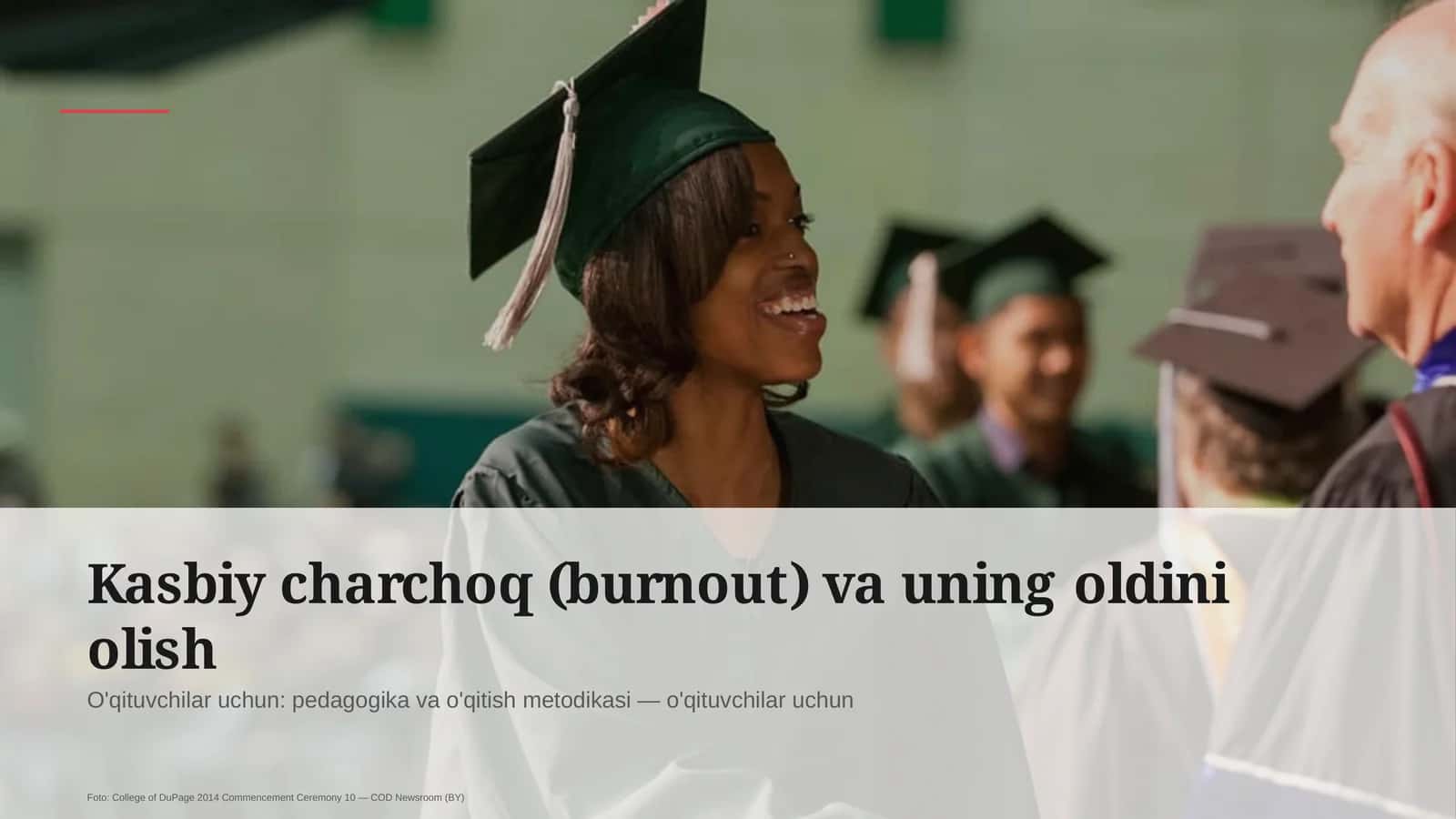 Kasbiy charchoq (burnout) va uning oldini olish