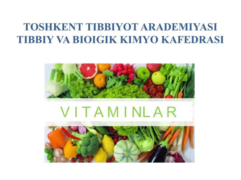 Vitaminlar farmokolgiyasi