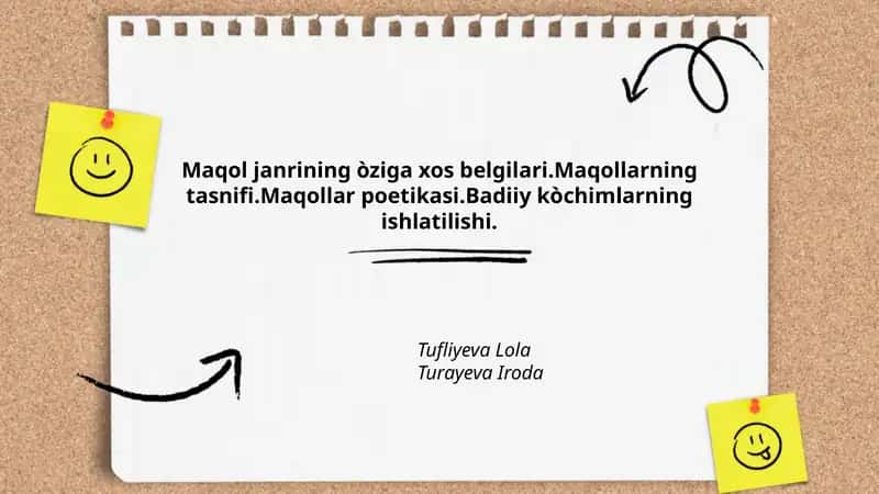 Maqol janrining òziga xos belgilari