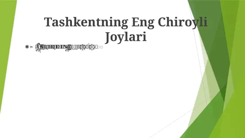 Tashkentning Eng Chiroyli Joylari