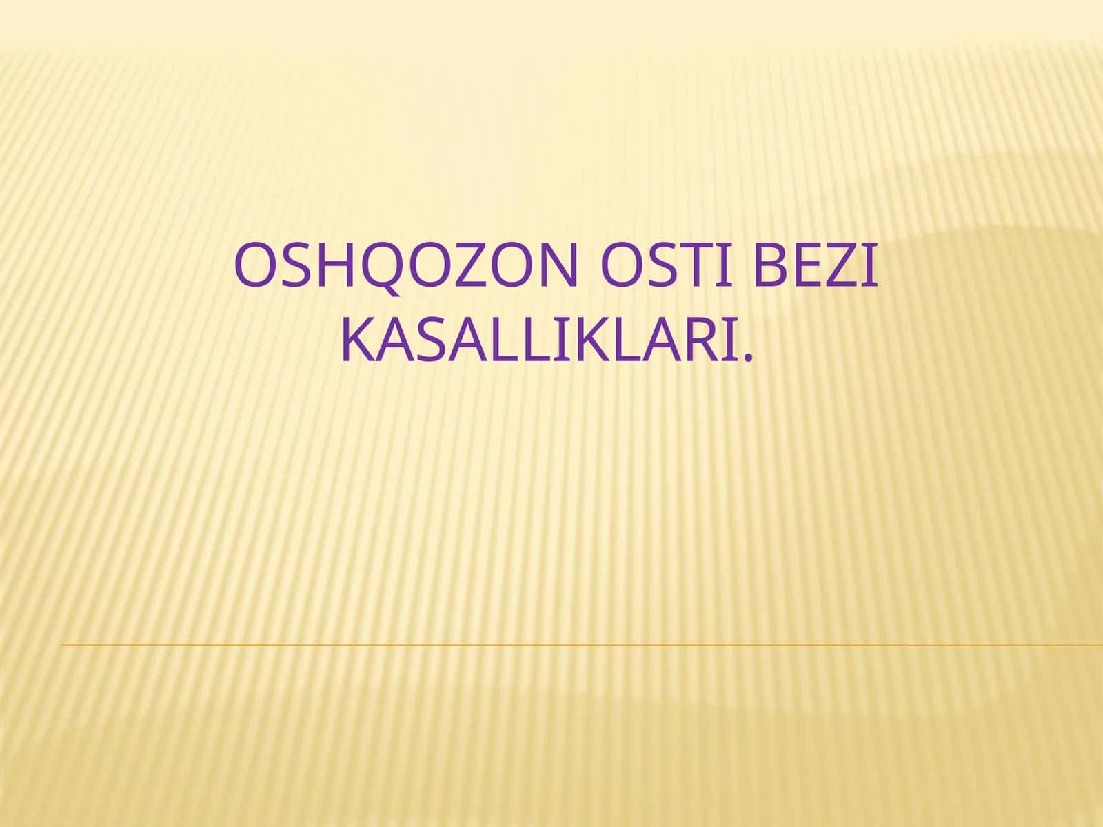 Oshqozon osti bezi kasalliklari