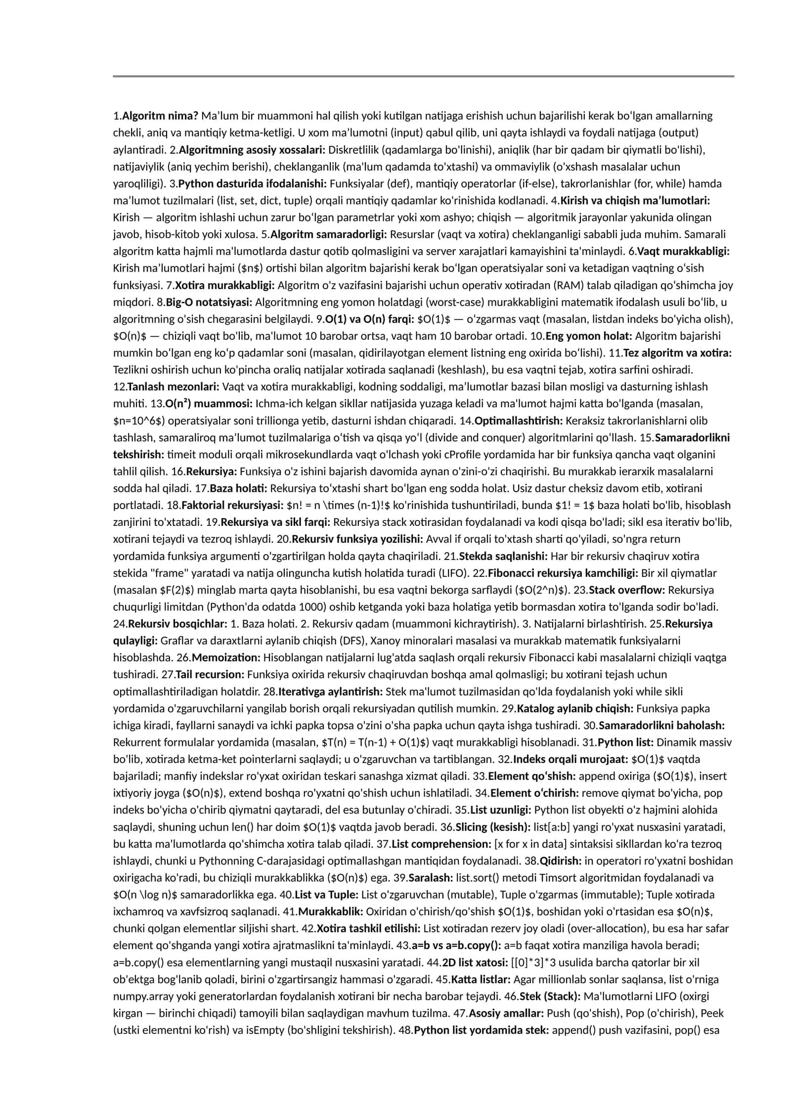 Algoritm va uni ilmiy asoslari