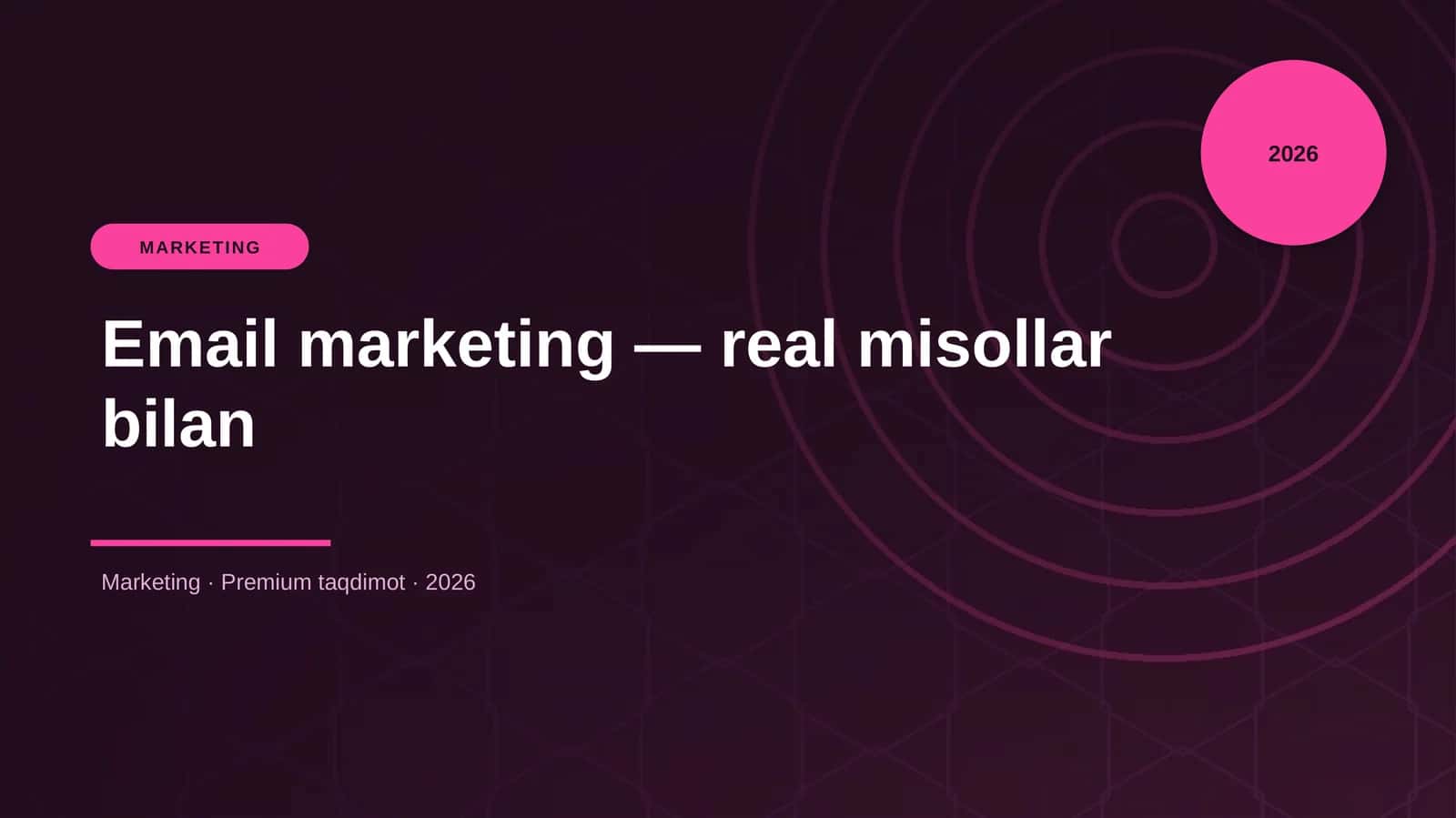 Email marketing — real misollar bilan