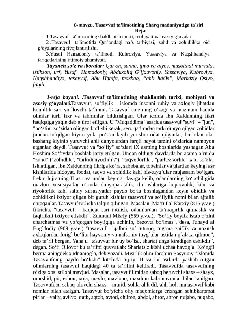 Tasavvuf Ta'limoti
