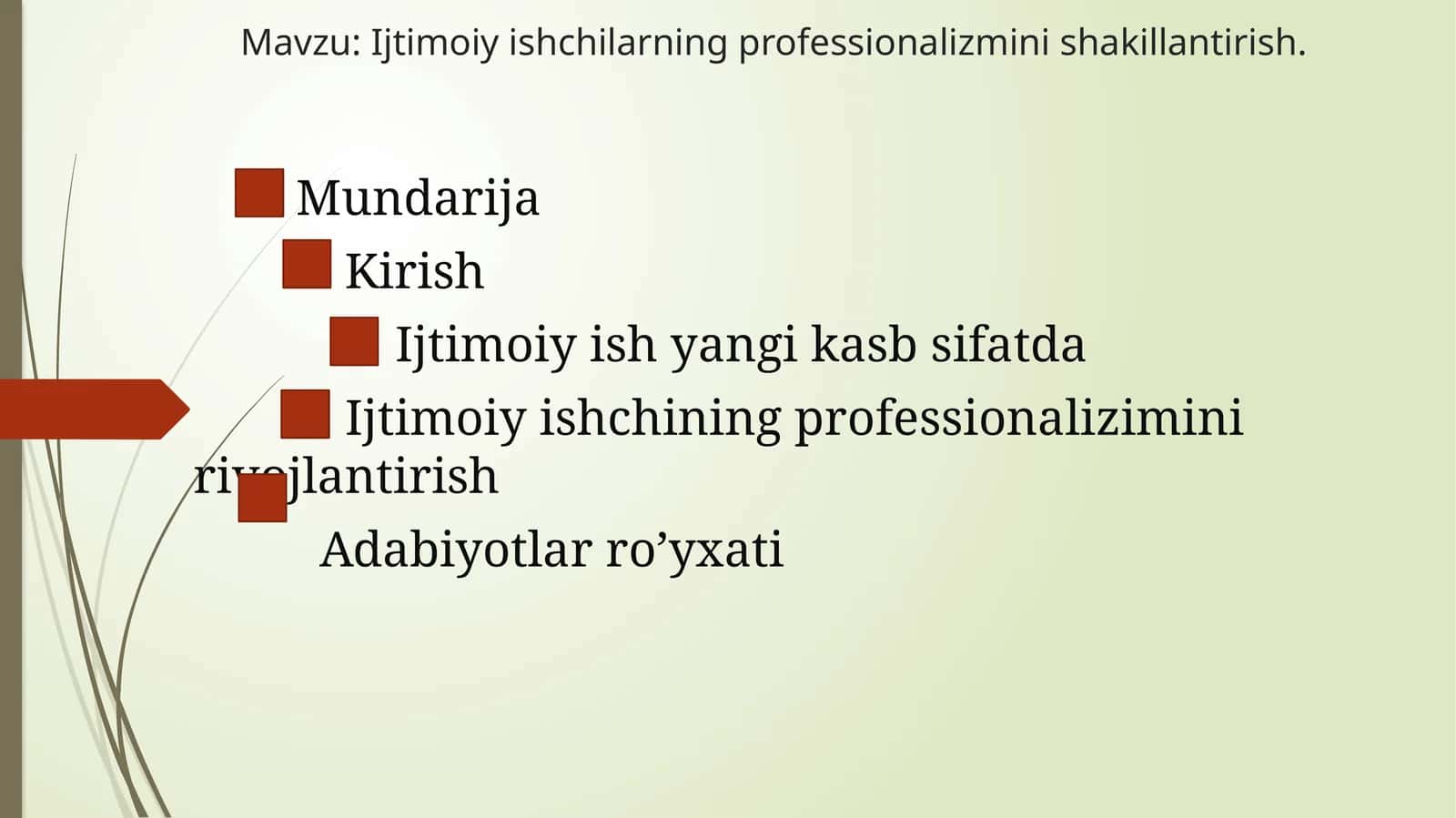 Ijtimoiy ishchilarning professionalizmini shakillantirish