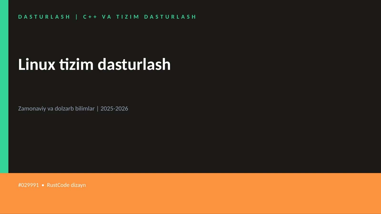 DASTURLASH | C++ VA TIZIM DASTURLASH