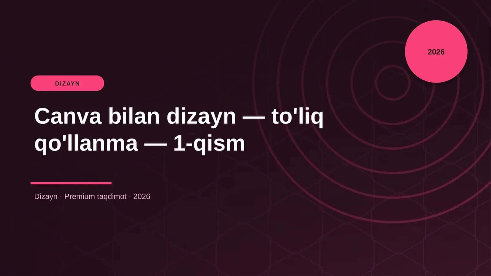 Canva bilan dizayn — to'liq qo'llanma — 1-qism