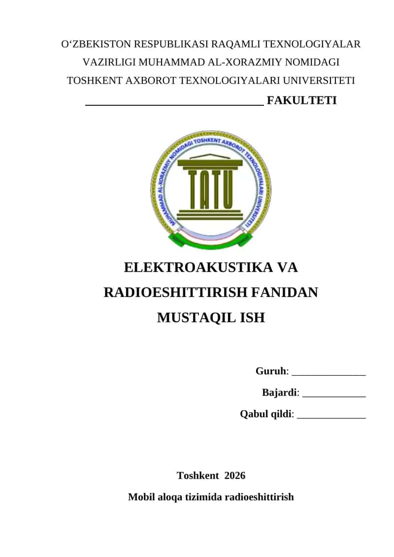 Mobil aloqa tizimida radioeshittirish
