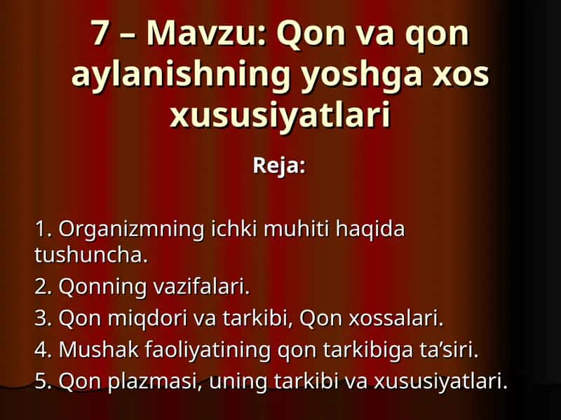 Qоn vа qоn аylаnishning yoshgа хоs хususiyatlаri