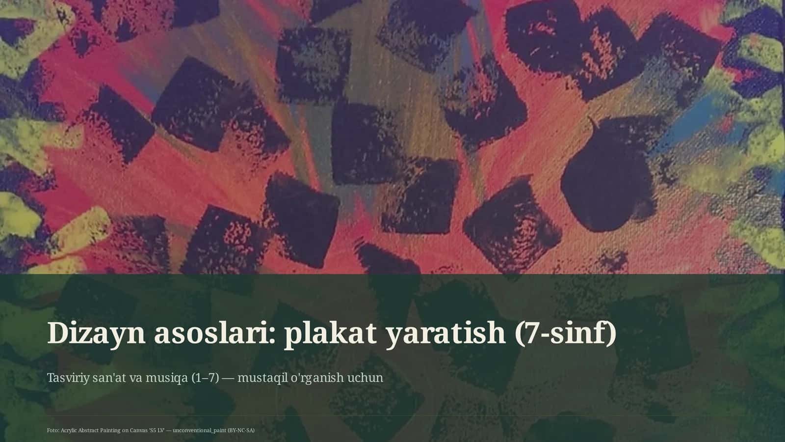 Dizayn asoslari: plakat yaratish (7-sinf)