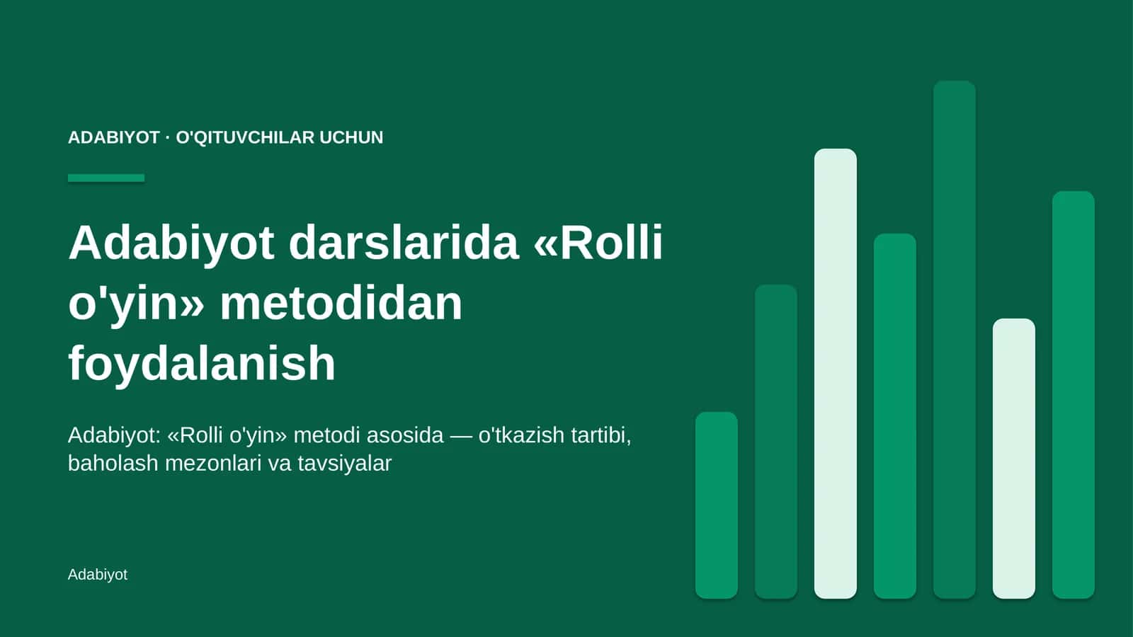 adabiyot darslarida rolli o'yin metodidan foydalanish 5033