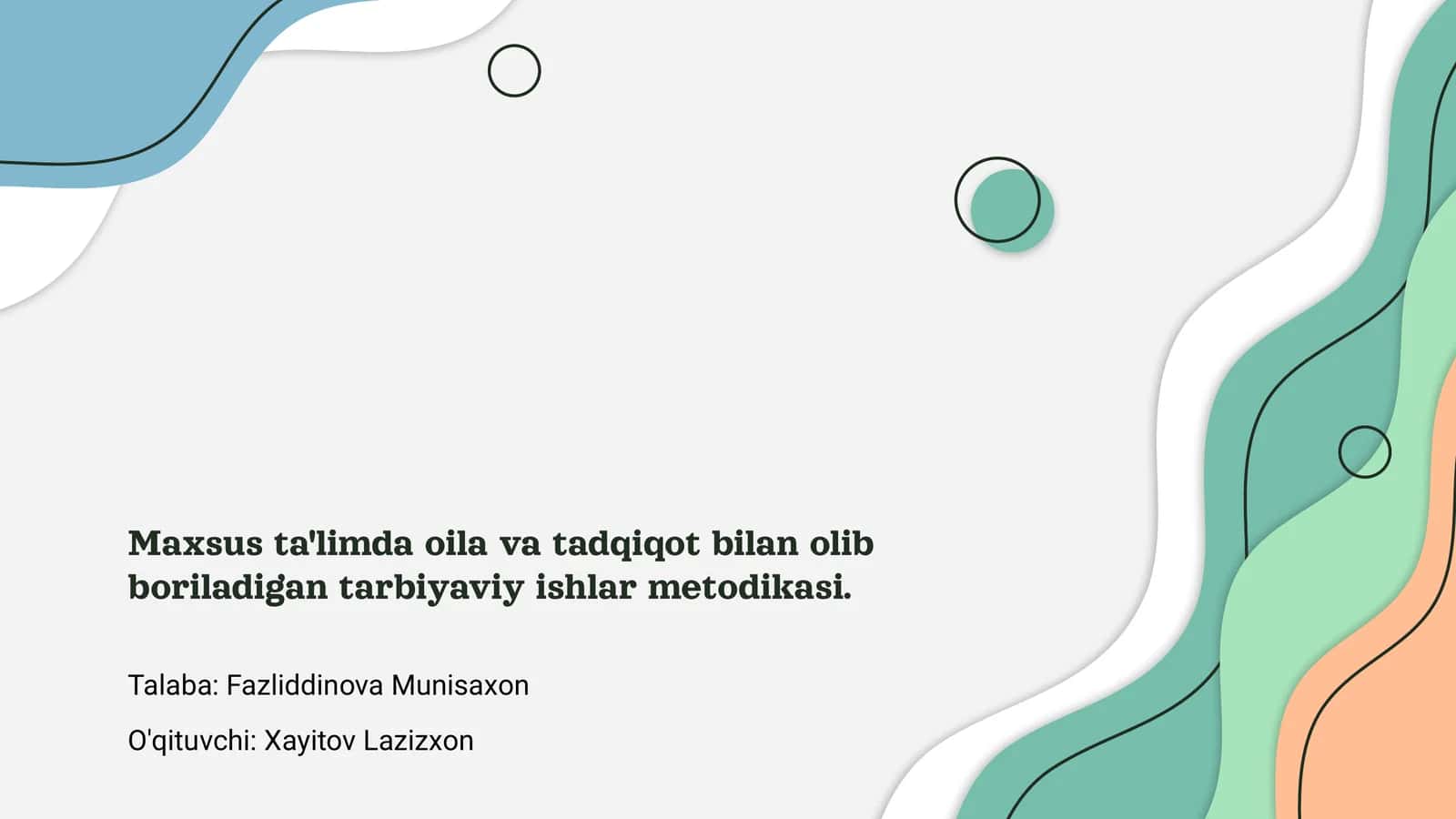 Tarbiyaviy ishlar metodikasi
