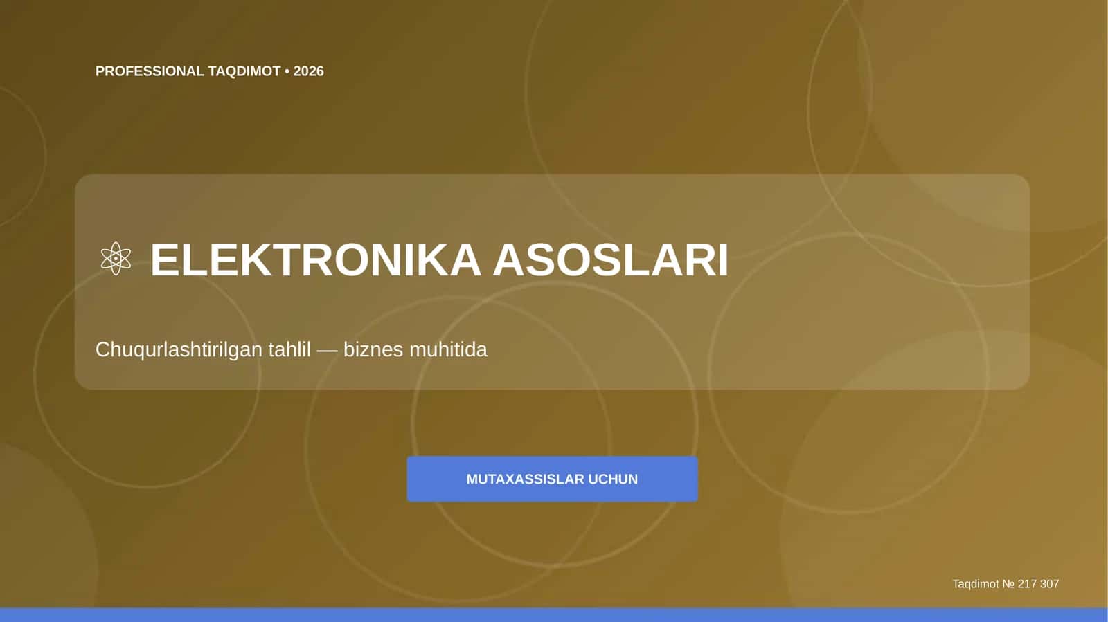 ELEKTRONIKA ASOSLARI