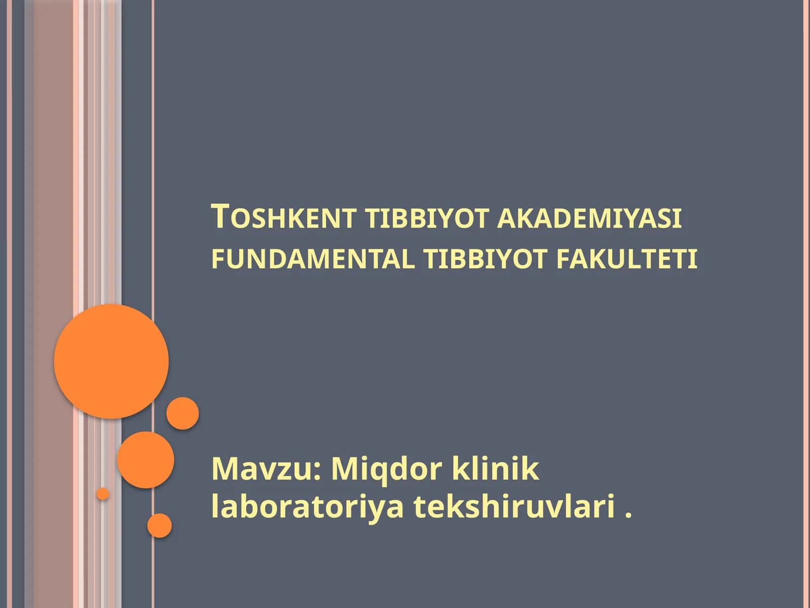 Miqdor klinik laboratoriya tekshiruvi