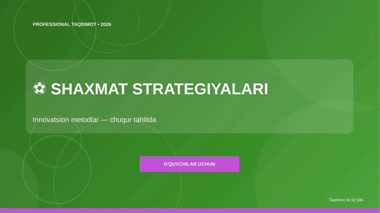 SHAXMAT STRATEGIYALARI