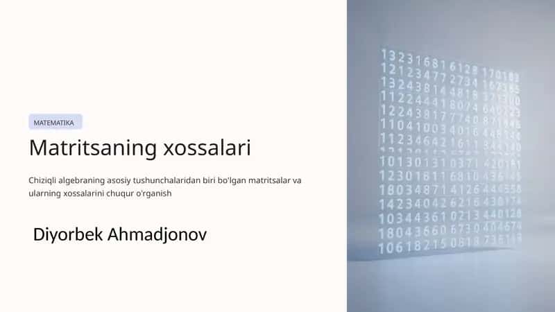 Matritsaning xossalari
