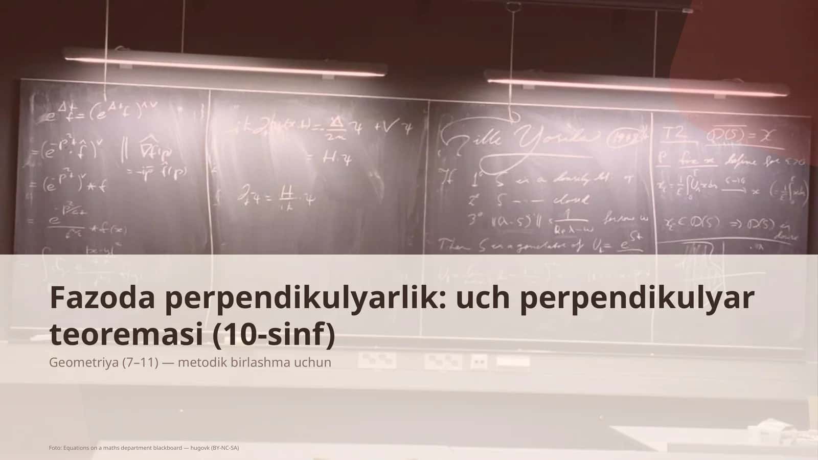 Fazoda perpendikulyarlik: uch perpendikulyar teoremasi (10-sinf)
