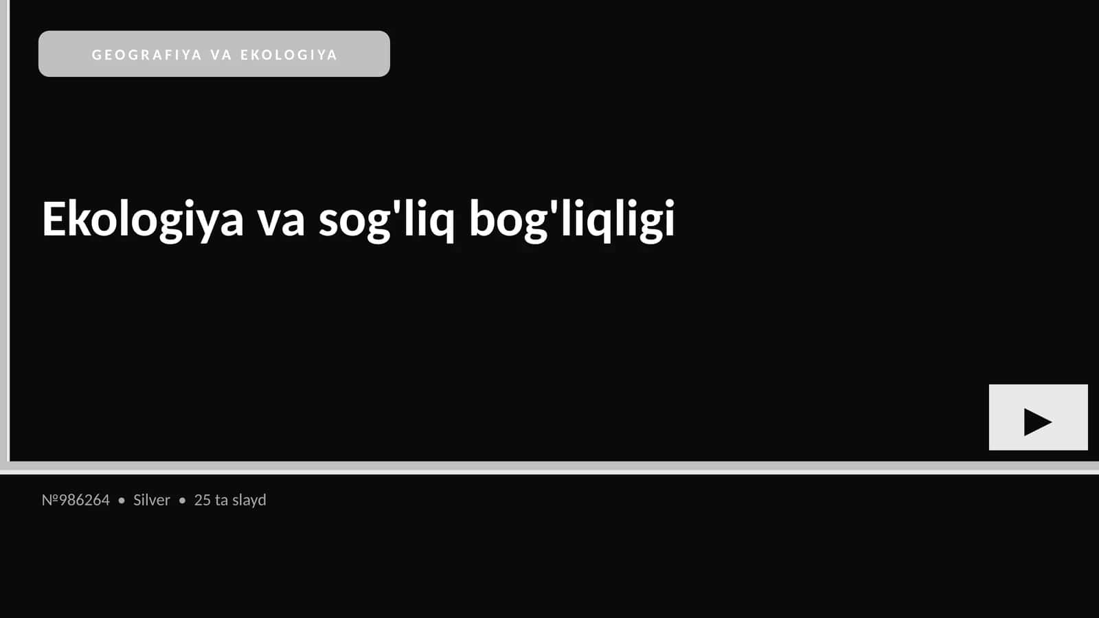 Ekologiya va sog'liq bog'liqligi
