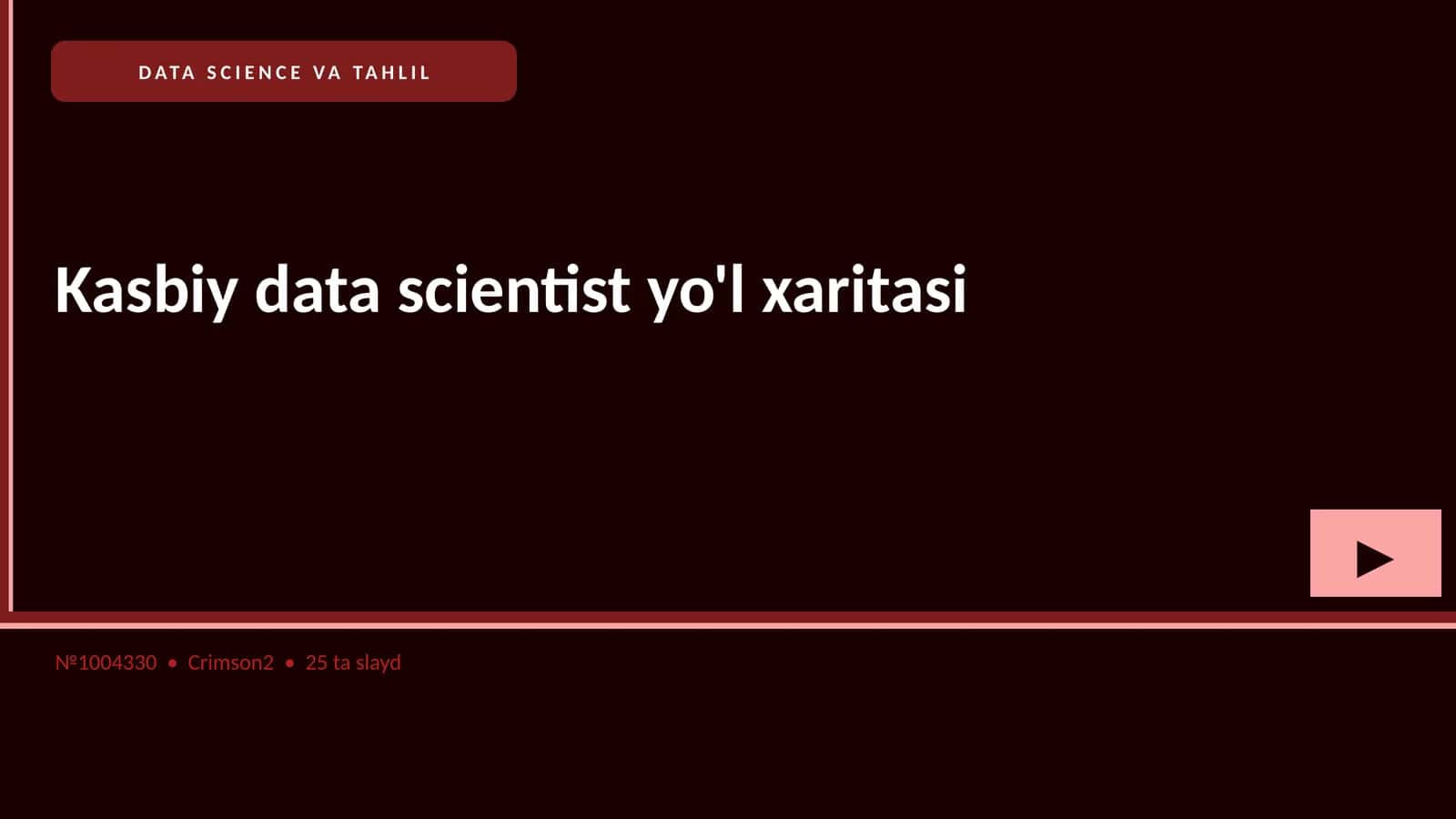 Kasbiy data scientist yo'l xaritasi