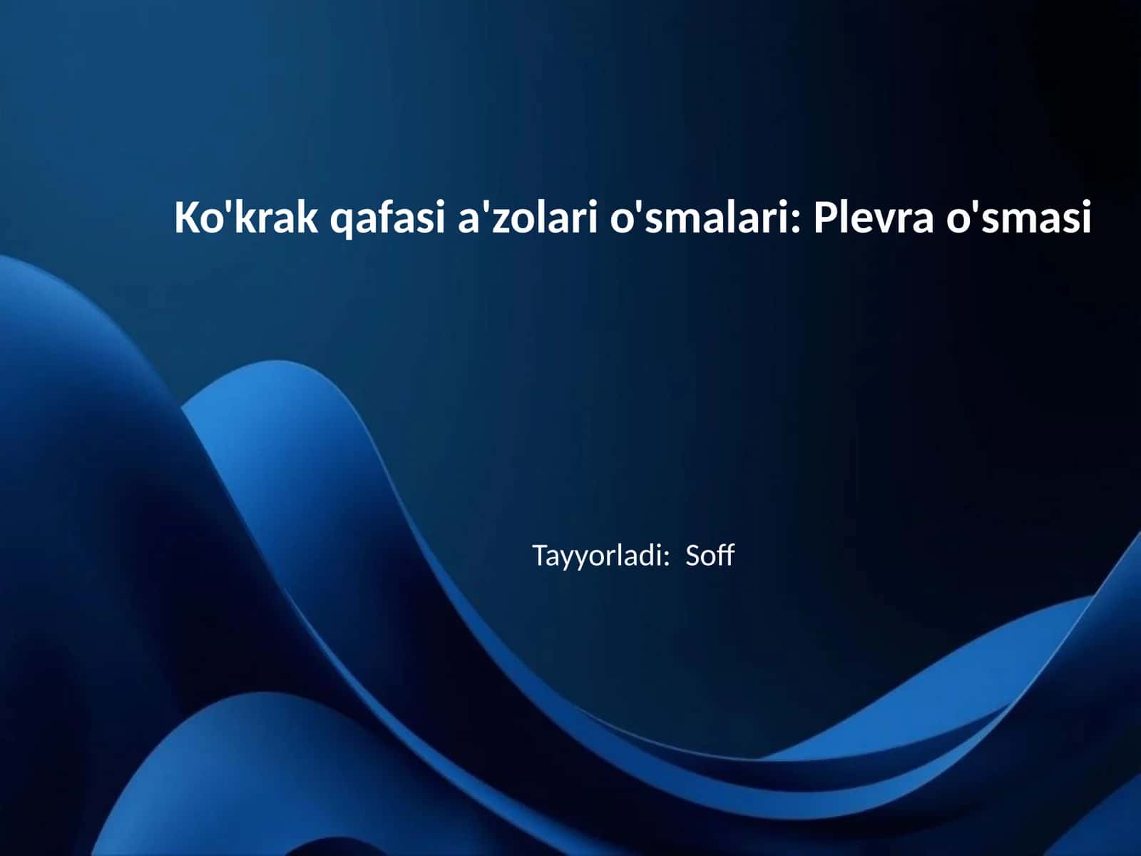Ko'krak qafasi a'zolari o'smalari: Plevra o'smasi