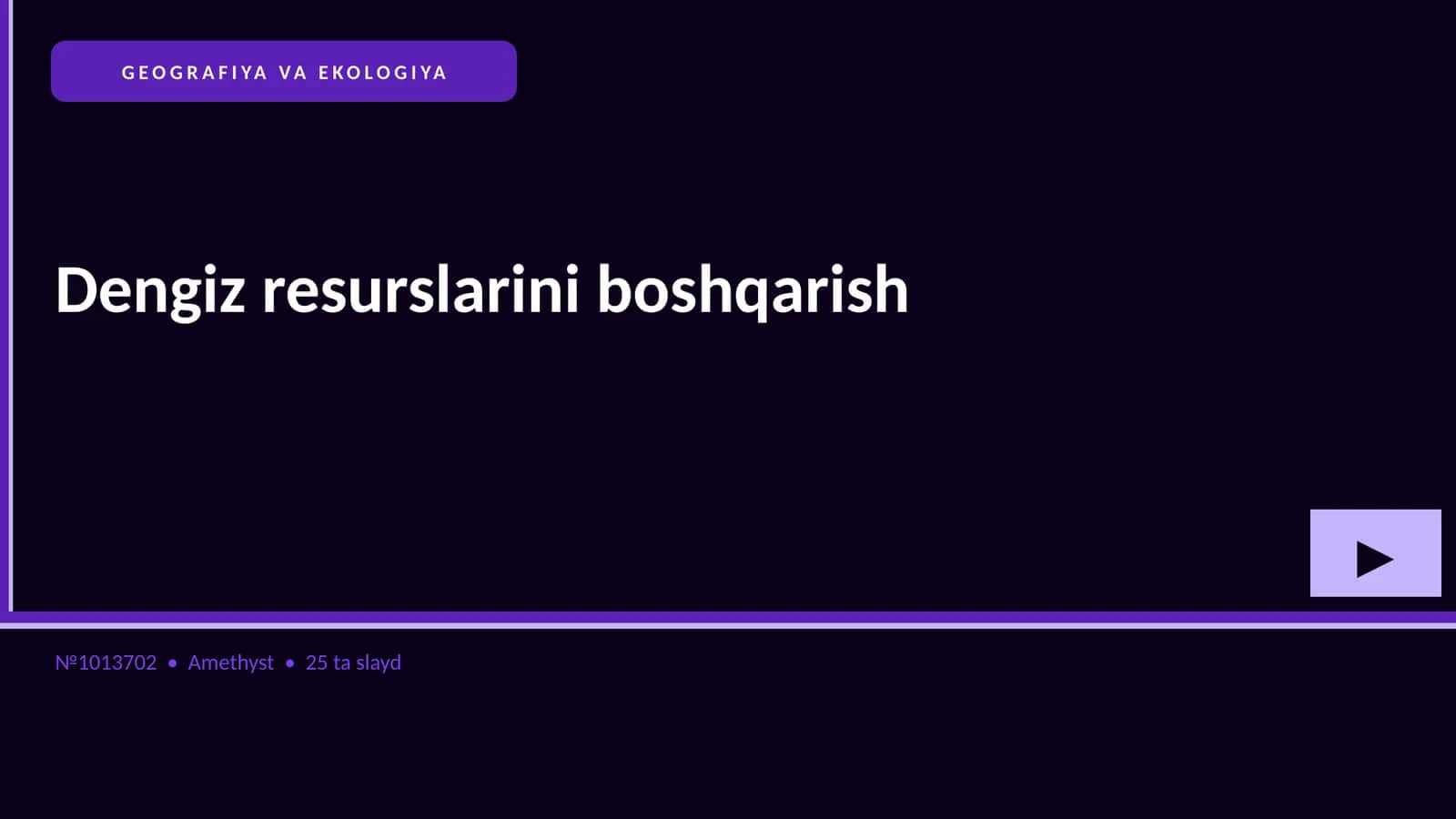 GEOGRAFIYA VA EKOLOGIYA