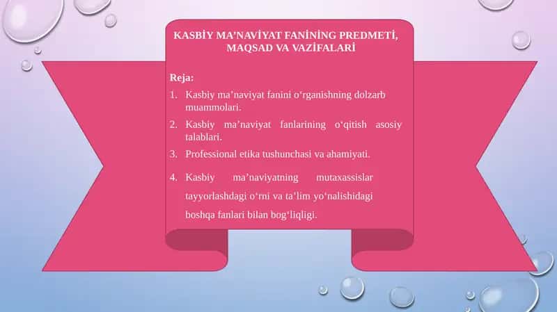 KASBİYMA’NAVİYATFANİNİNGPREDMETİ,MAQSADVAVAZİFALARİ