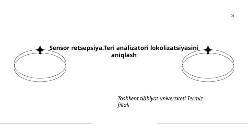 Sensor retsepsiya.Teri analizatori lokolizatsiyasini aniqlash