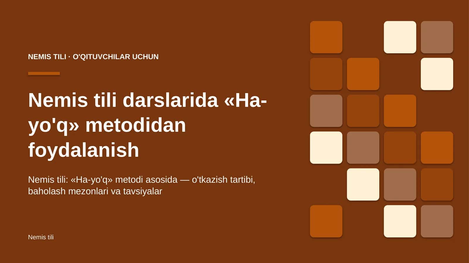 nemis tili darslarida ha yo'q metodidan foydalanish 4101