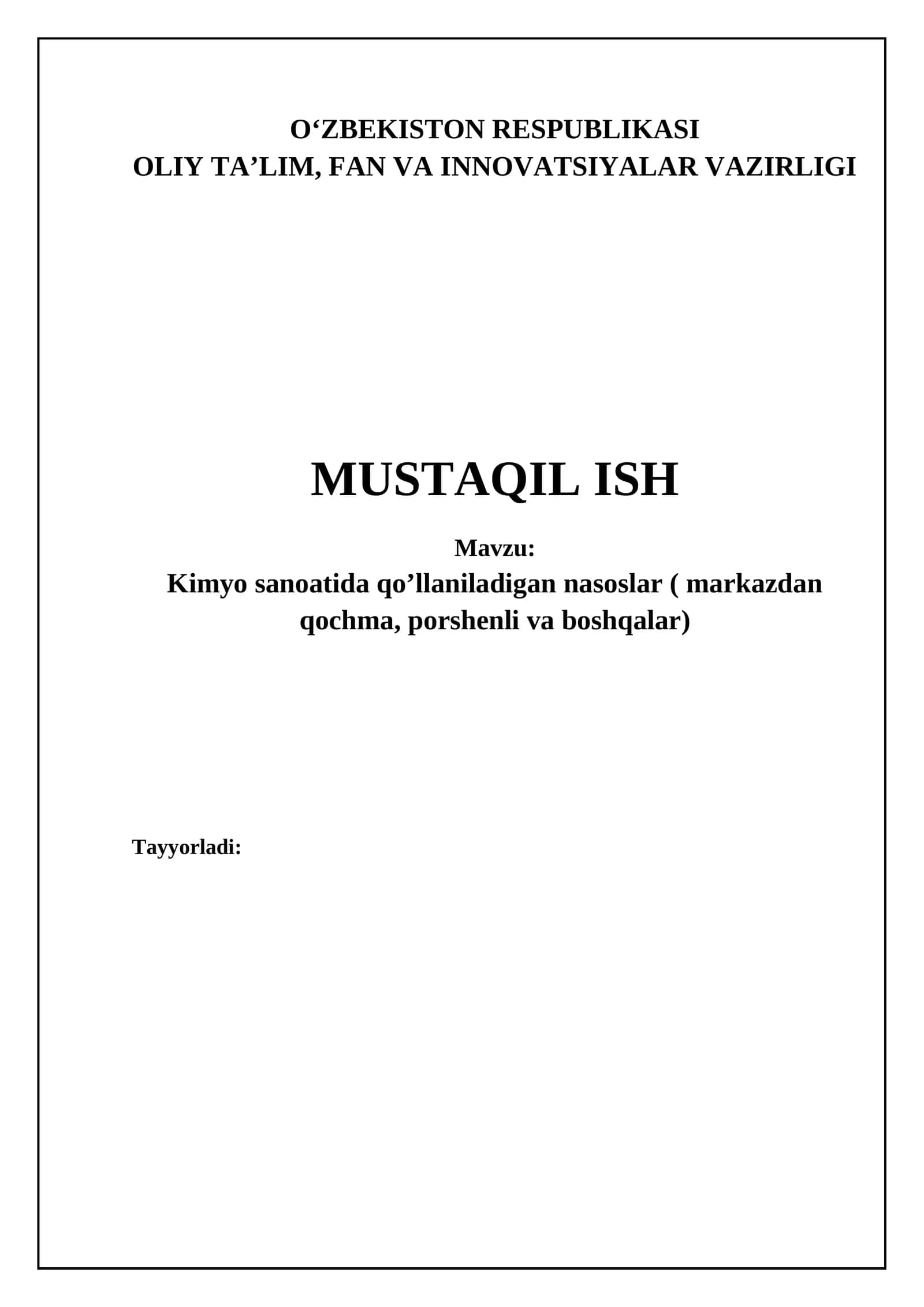Kimyo sanoatida ishlatiladigan nasoslar: Turlari, ishlash prinsiplari va konstruksiyalari