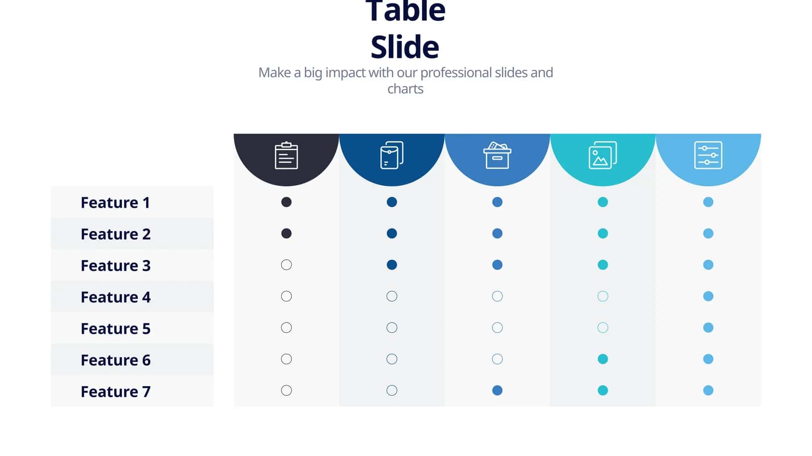Make a big impact with our professional slides and charts
