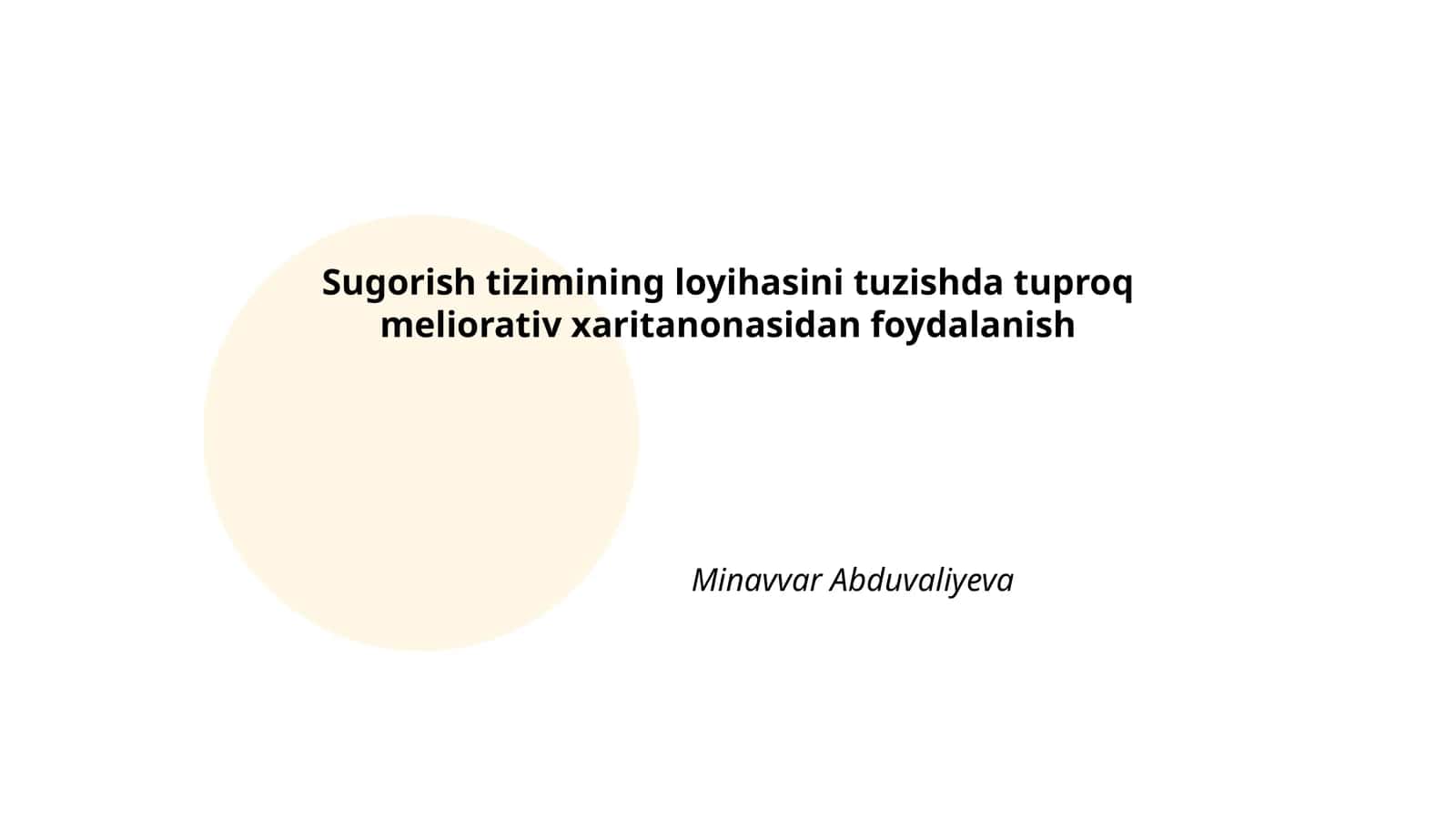 Sug'orish tizimining asoslari