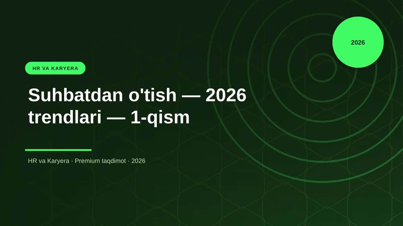 Suhbatdan o'tish — 2026 trendlari — 1-qism