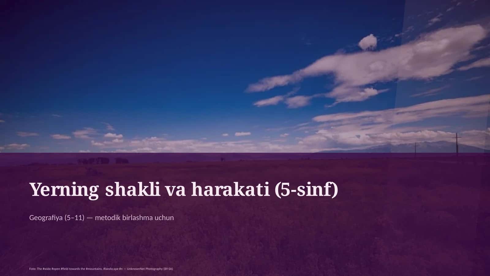 Yerning shakli va harakati (5-sinf)
