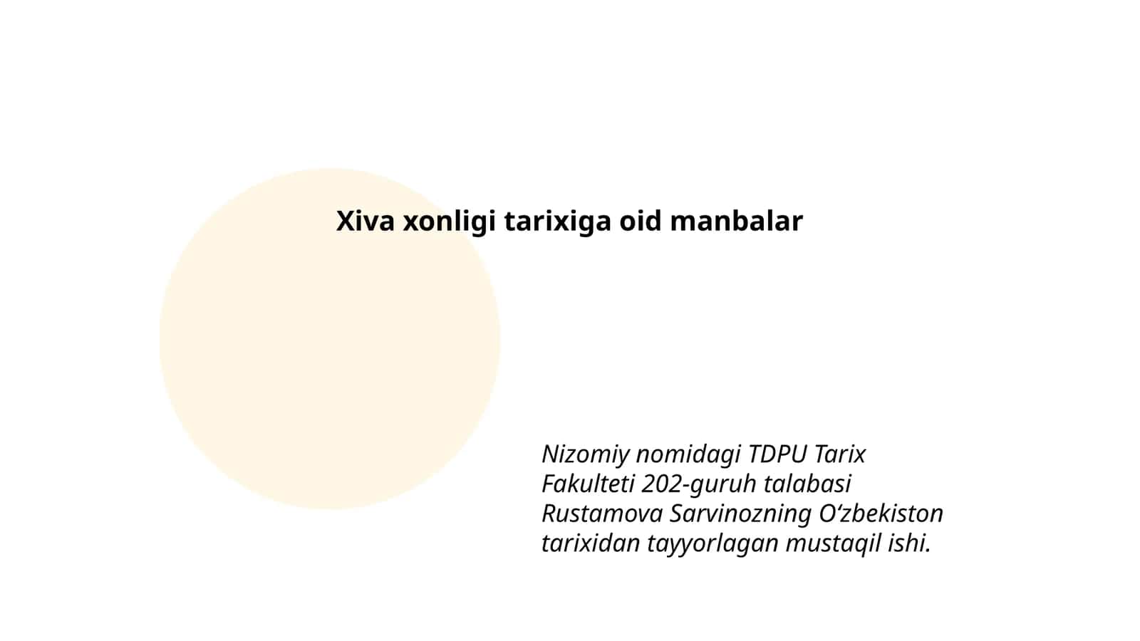 Xiva xonligi tarixiga oid manbalar