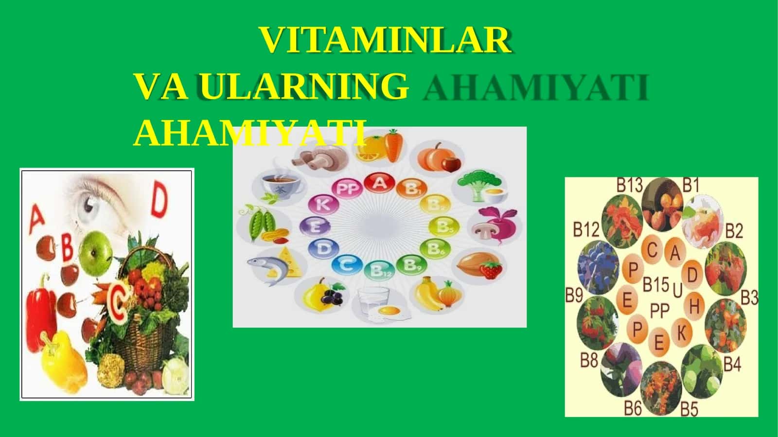 8-sinf Biologiya fanidan Vitaminlar mavzusida dars ishlanma