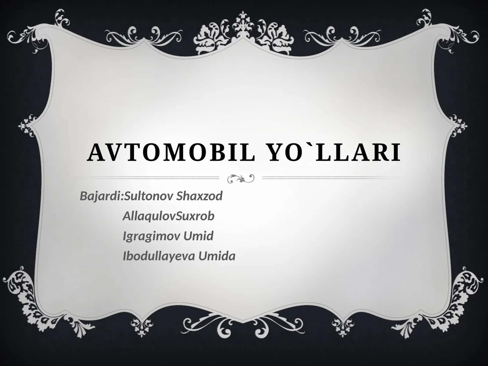 Avtomobilyo`llari