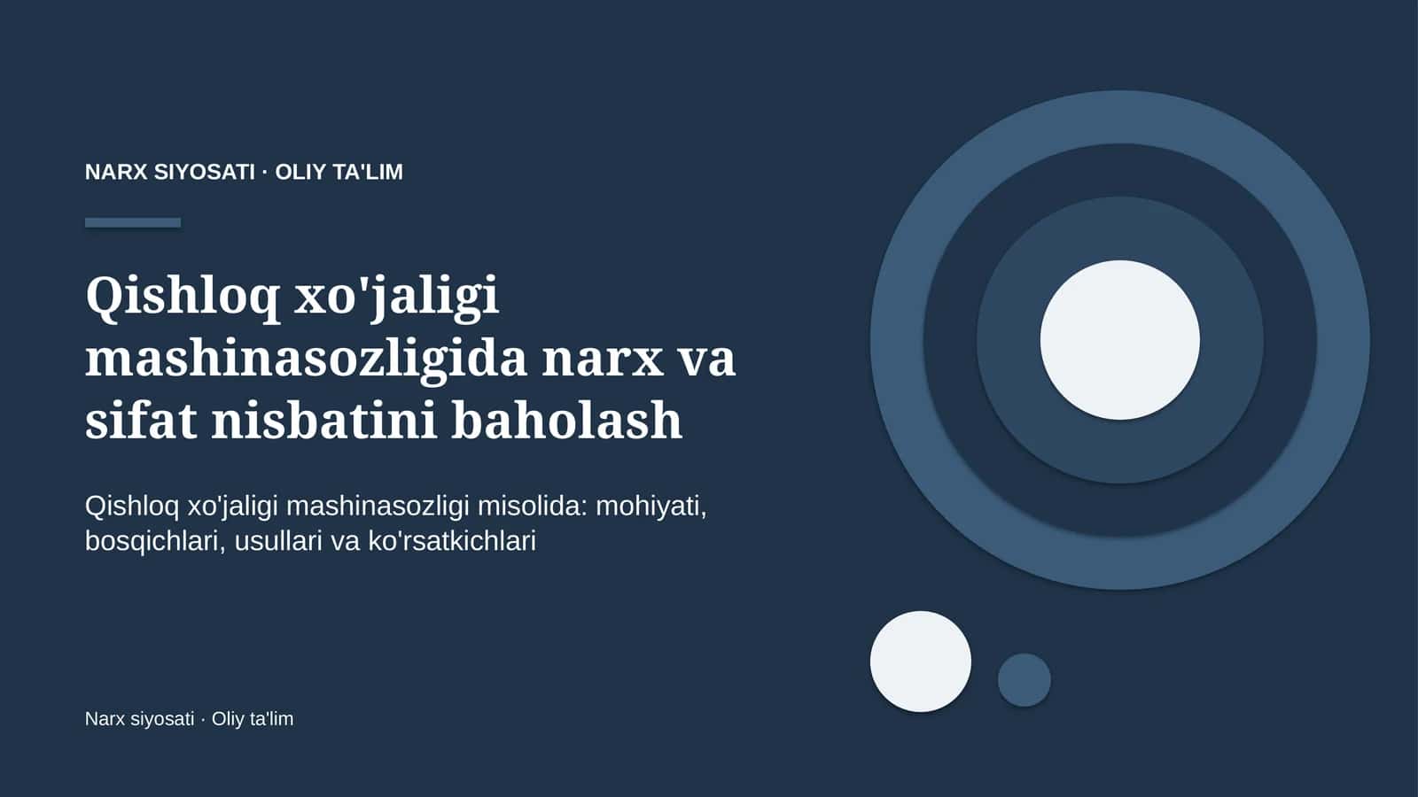 qishloq xo'jaligi mashinasozligida narx va sifat nisbatini baholash 5762