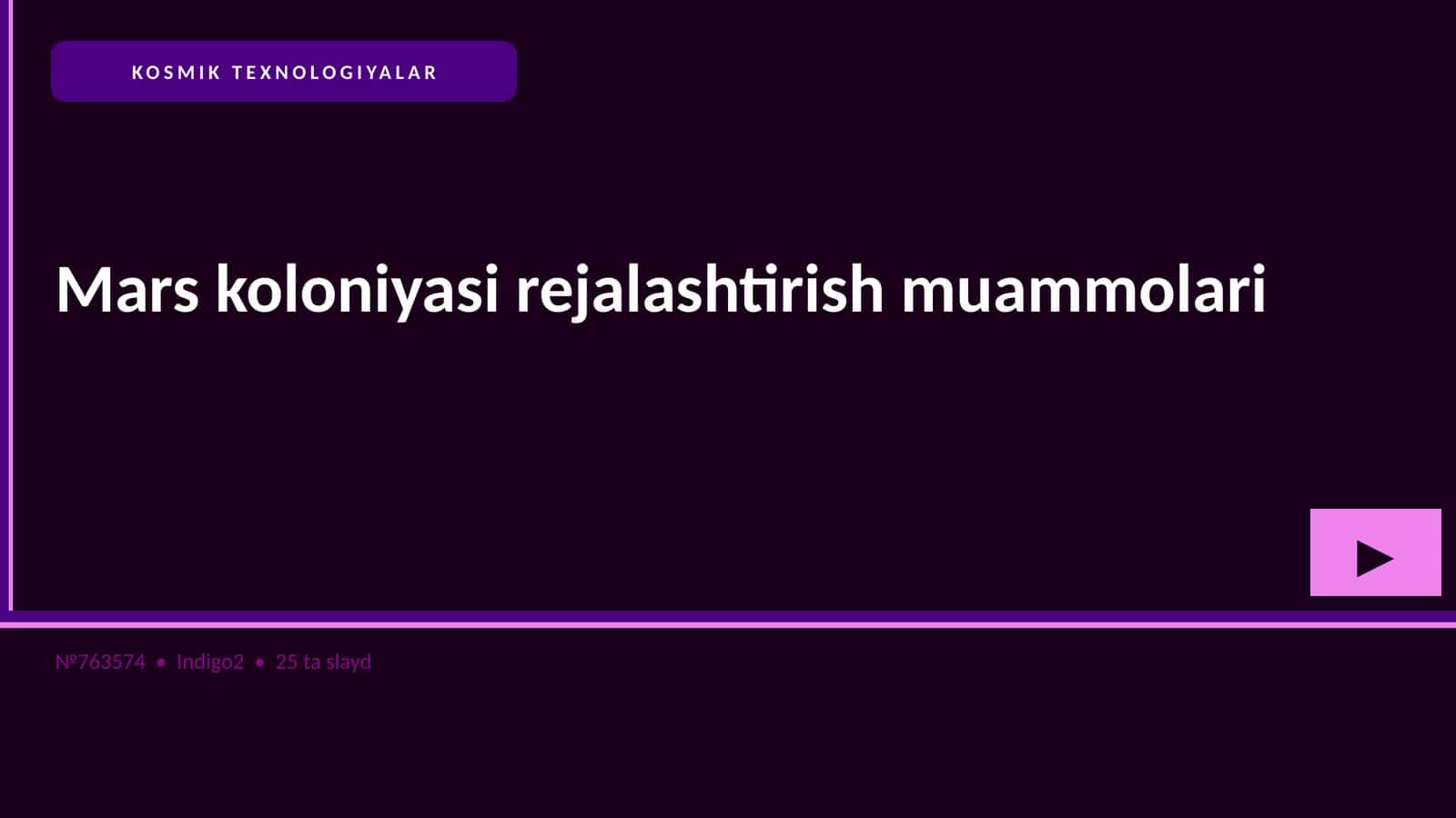Mars koloniyasi rejalashtirish muammolari