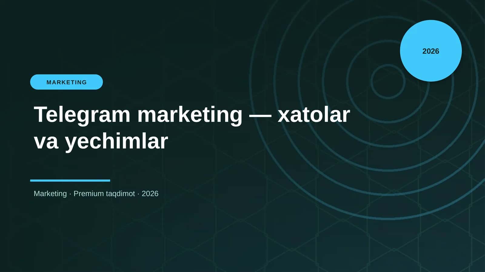 Telegram marketing - xatolar va yechimlar