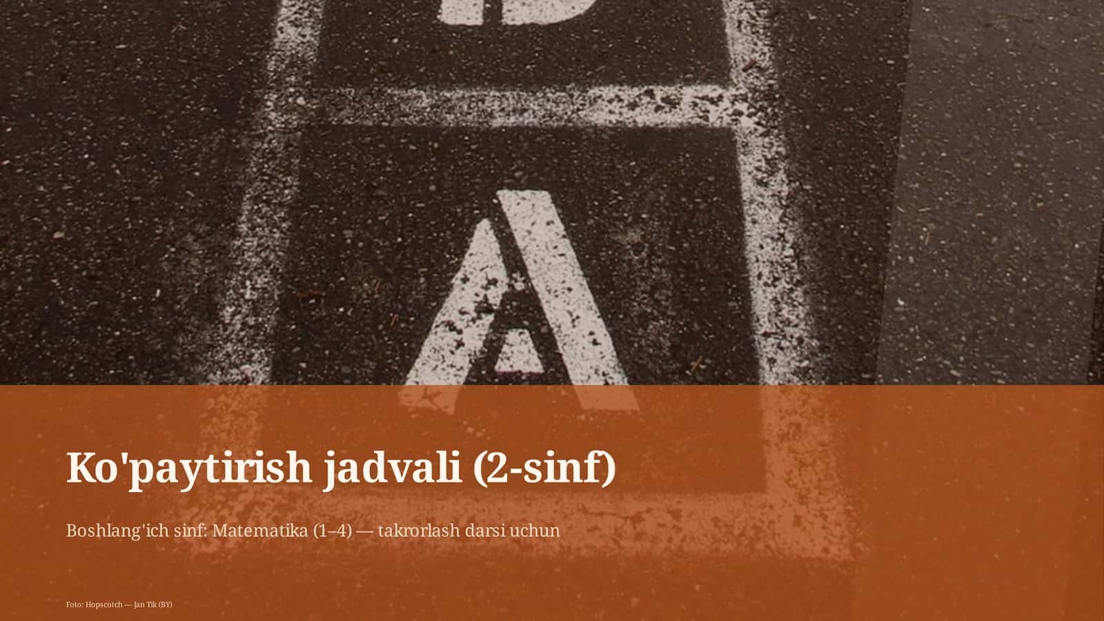 Ko'paytirish jadvali (2-sinf)