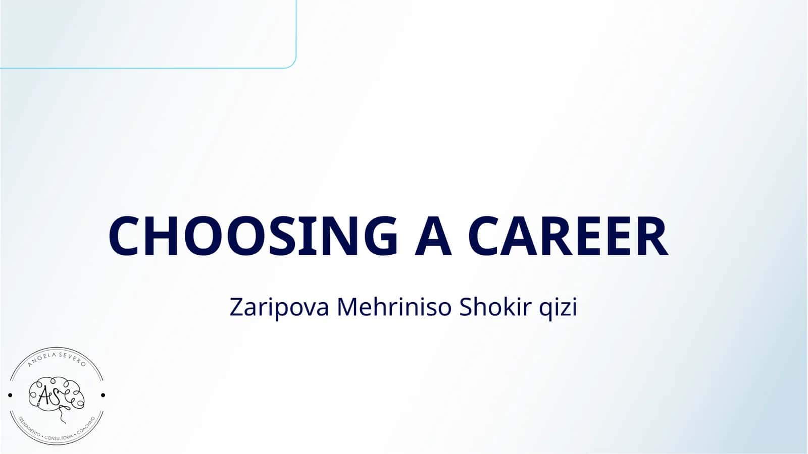 CHOOSING A CAREER