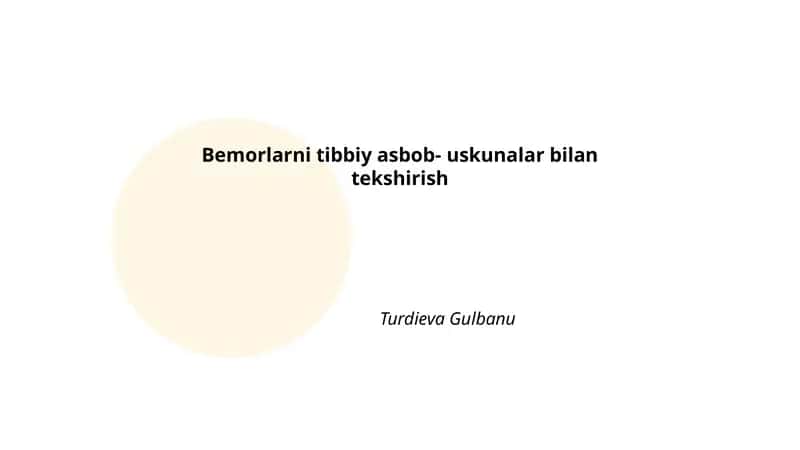 Tibbiy diagnostika asbob-uskunalari