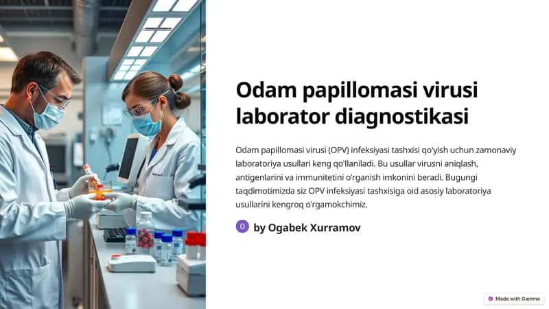 Odam papillomasi virusi laborator diagnostikasi