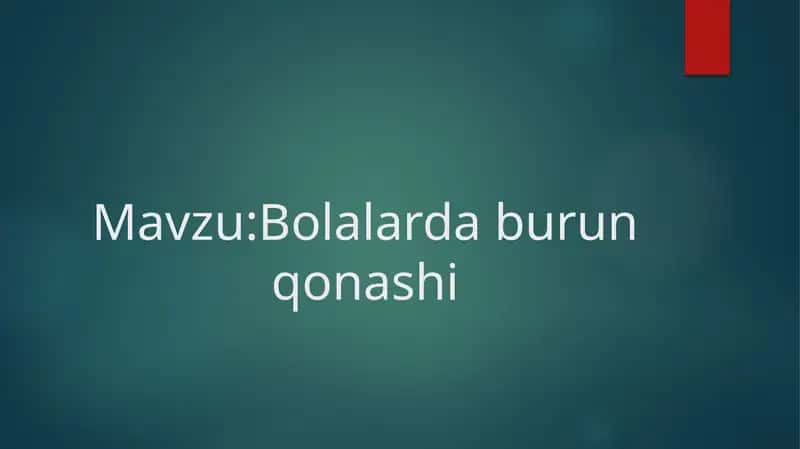 Bolalarda burun qonashi