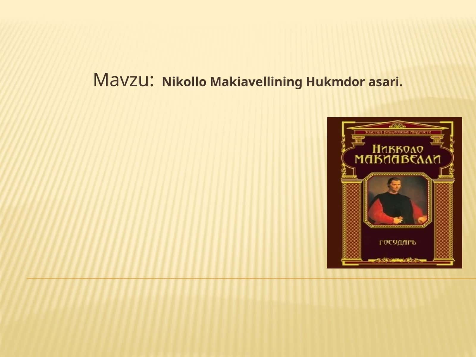 Nikollo Makiavellining Hukmdor asari