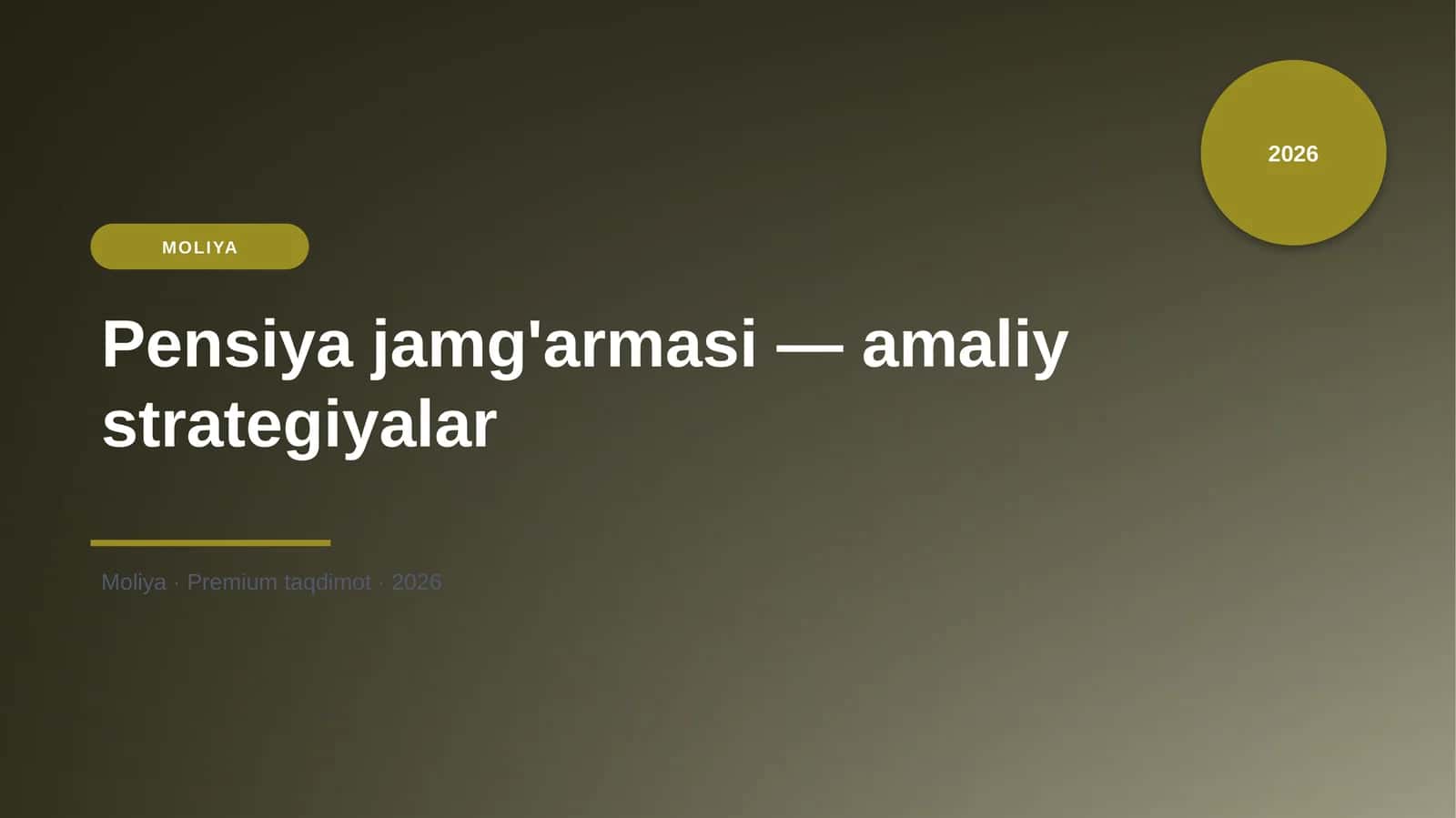 Pensiya jamg'armasi — amaliy strategiyalar