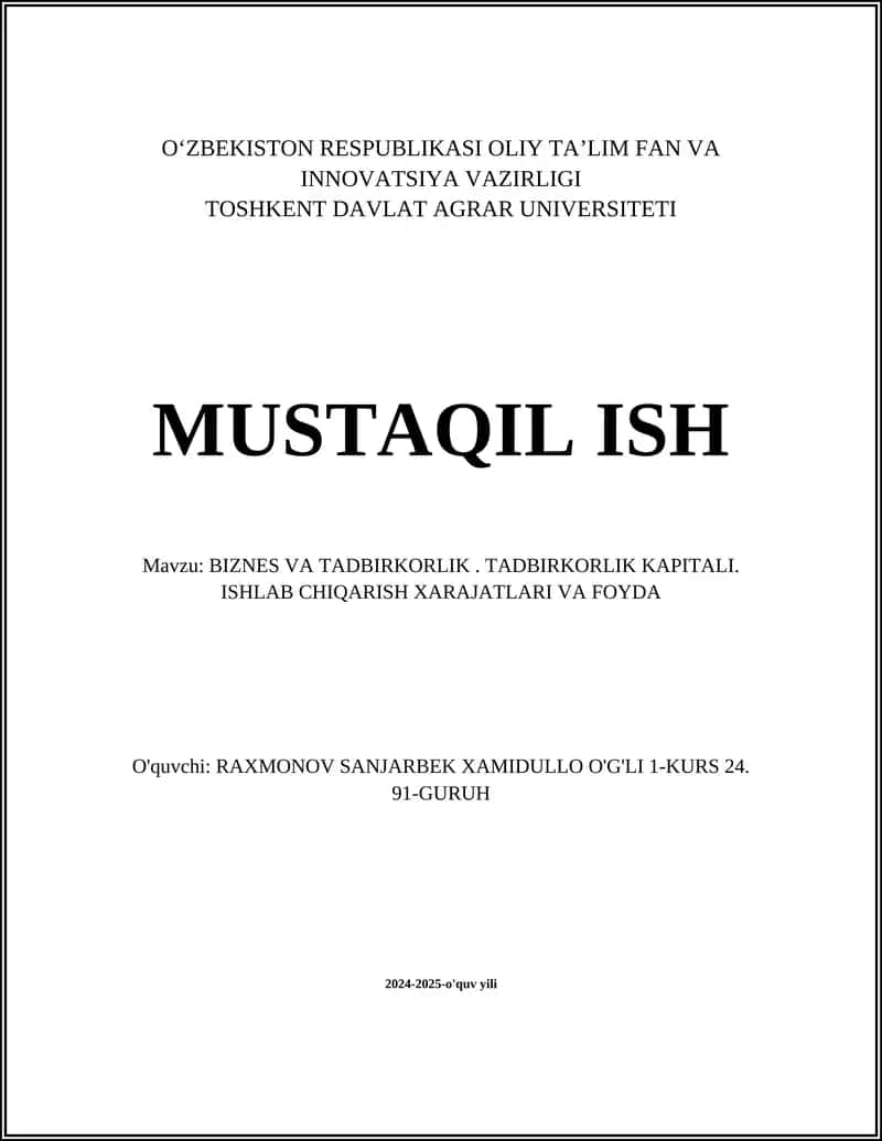 Biznes-reja tuzish
